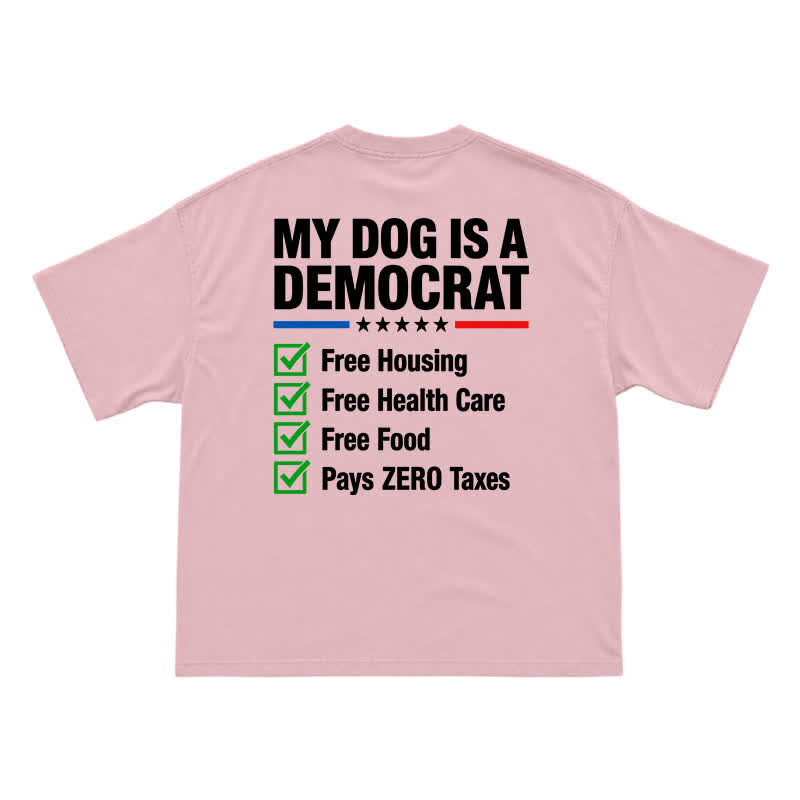 Everyday Crew Neck My Dog Is a Democrat Back Graphic T-Shirt - Pink - US16-18(2XL) - image 8
