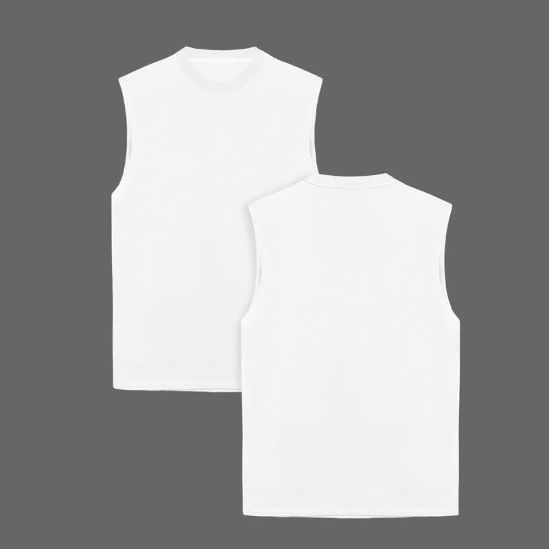 Unisex 100% Cotton Solid Color Tank Top - White - US16-18(2XL) - image 2