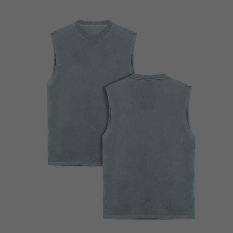 Unisex 100% Cotton Solid Color Tank Top - Grey - US16-18(2XL) - image 1