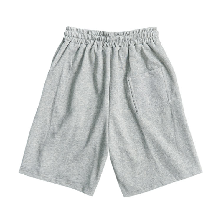 Cotton Solid Color Drawstring Pocket Shorts - image 2