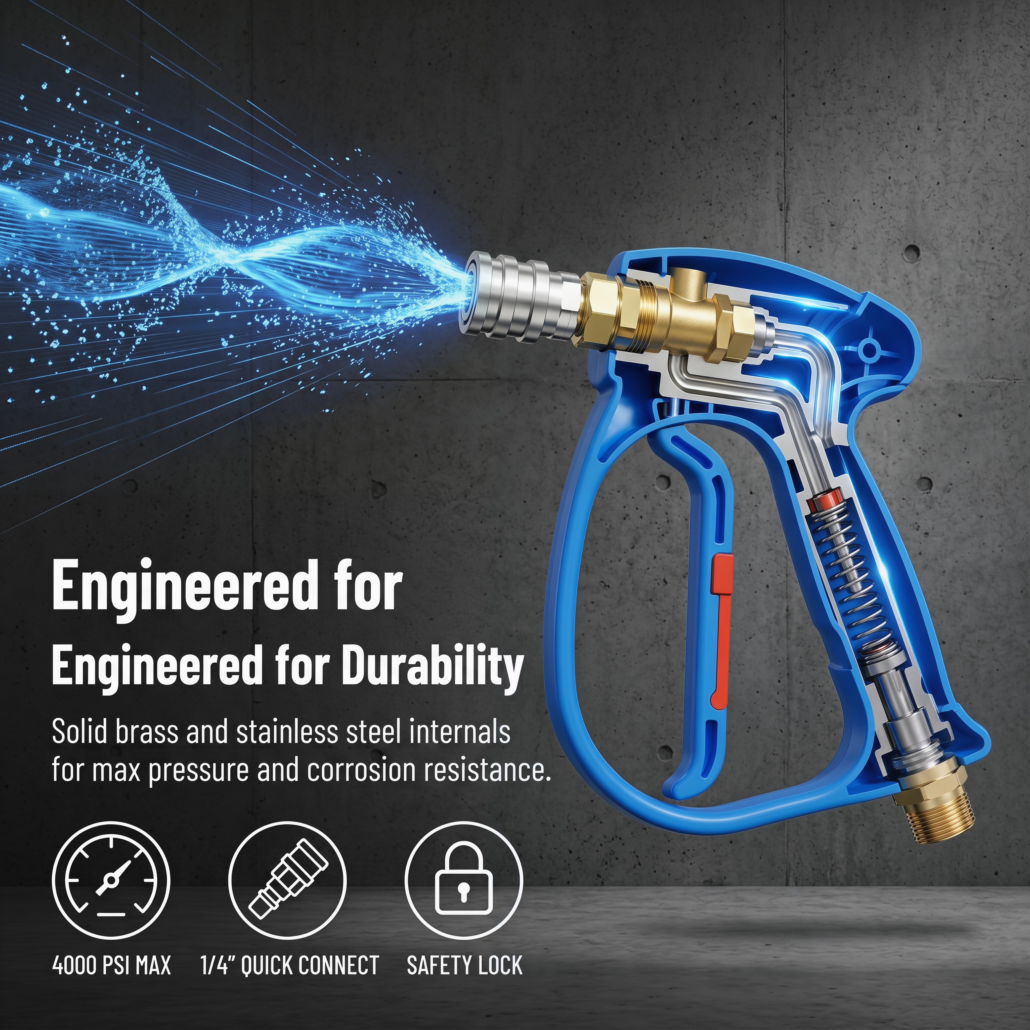 M22 Quick Connect High Pressure Car Wash Gun, Short Water Gun - image 3