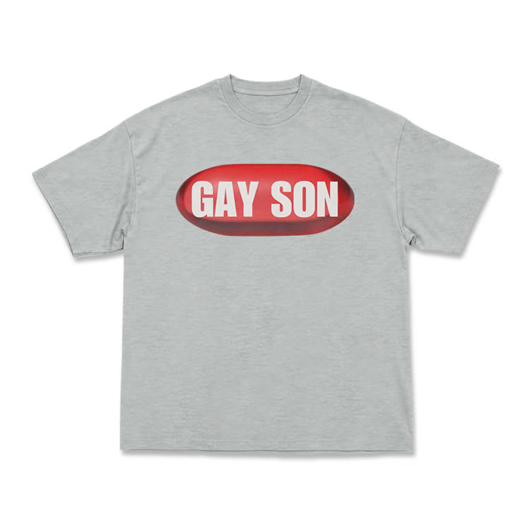 Statement Streetwear Gay Son Graphic T-Shirt - Grey - US16-18(2XL) - image 1