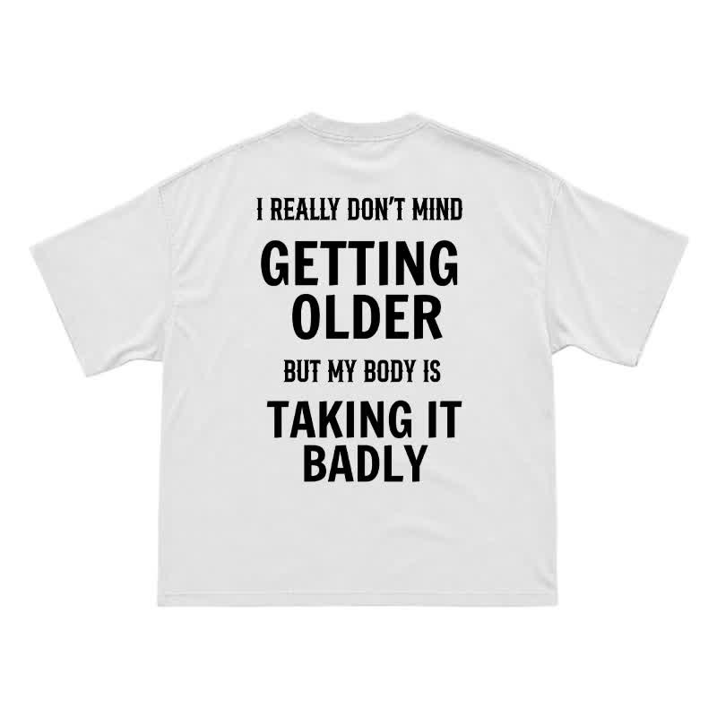 Casual Getting Older Humor Back Graphic Crew Neck T-Shirt - White - US16-18(2XL) - image 2