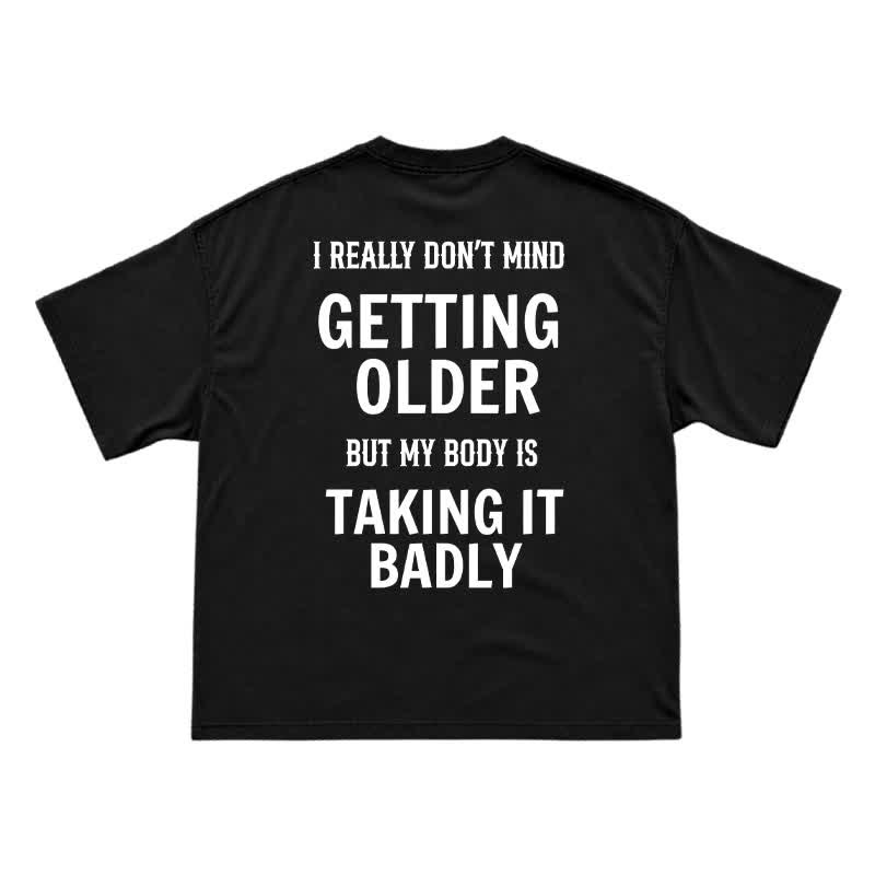 Casual Getting Older Humor Back Graphic Crew Neck T-Shirt - Black - US16-18(2XL) - image 1