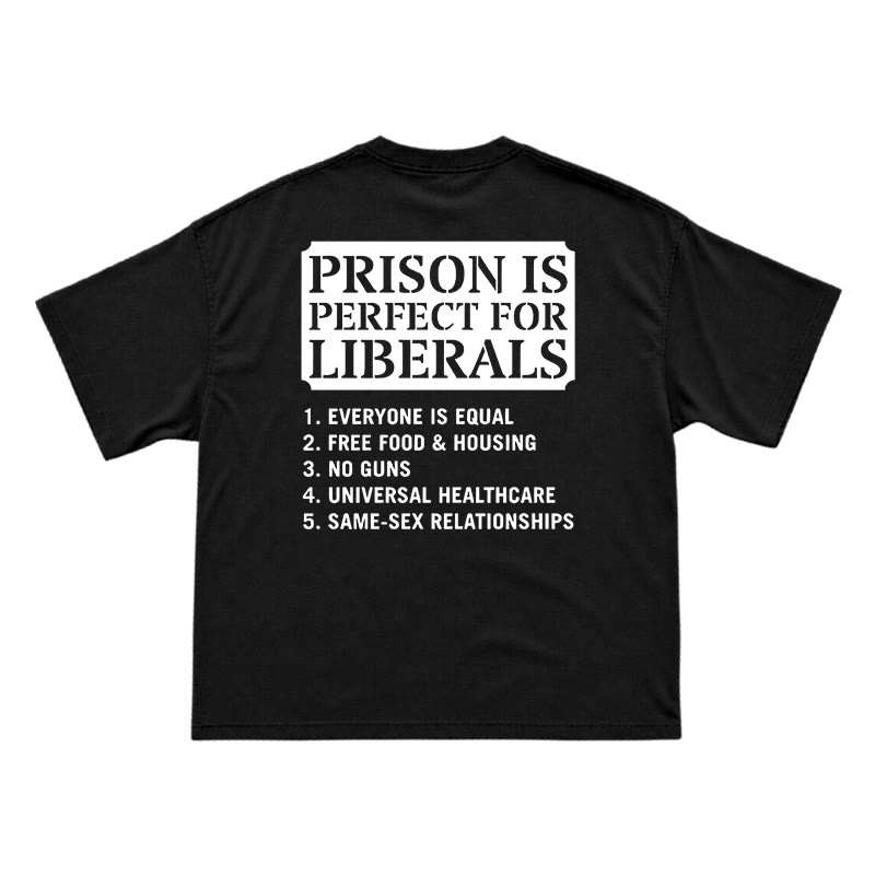 Streetwear Slogan Graphic Crewneck Tee with Bold Back Print - Black - US16-18(2XL) - image 1