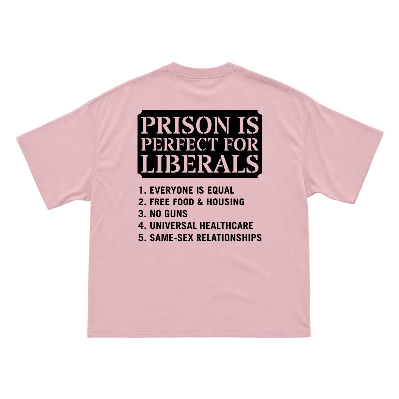 Streetwear Slogan Graphic Crewneck Tee with Bold Back Print - Pink - US16-18(2XL) - image 5