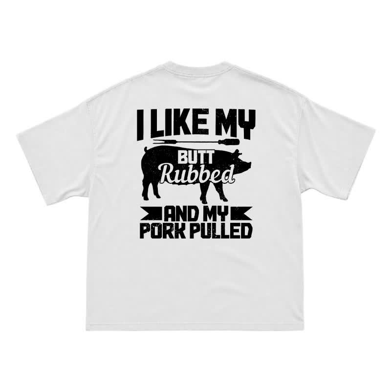 Casual Vintage Pig Silhouette Smoker Party T-Shirt - White - US16-18(2XL) - image 2