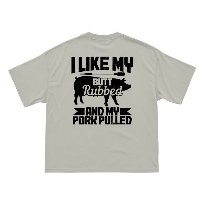 Casual Vintage Pig Silhouette Smoker Party T-Shirt - Warm Grey - US16-18(2XL) - image 3