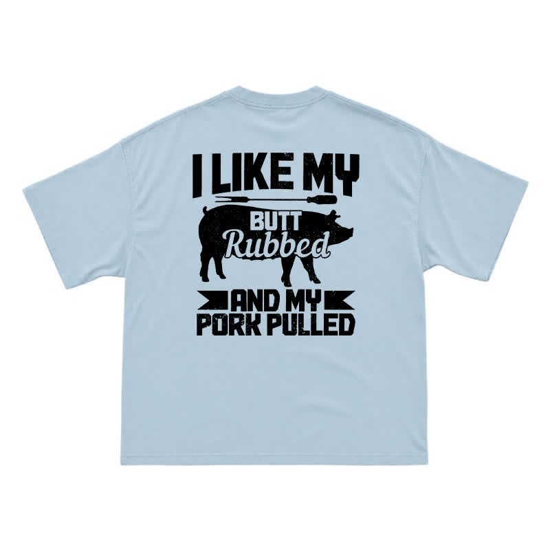 Casual Vintage Pig Silhouette Smoker Party T-Shirt - Light Blue - US16-18(2XL) - image 9