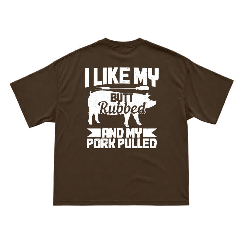 Casual Vintage Pig Silhouette Smoker Party T-Shirt - Coffee - US16-18(2XL) - image 6