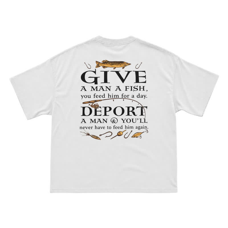 Vintage Fishing Statement Back Print T-Shirt - White - US16-18(2XL) - image 2