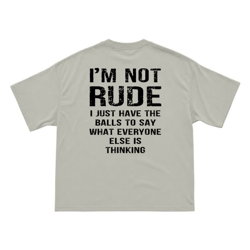 🔥 I'm Not Rude Funny Men's T-Shirt – Bold Attitude Graphic Tee for Sarcastic Guys - Warm Grey - US16-18(2XL) - image 3