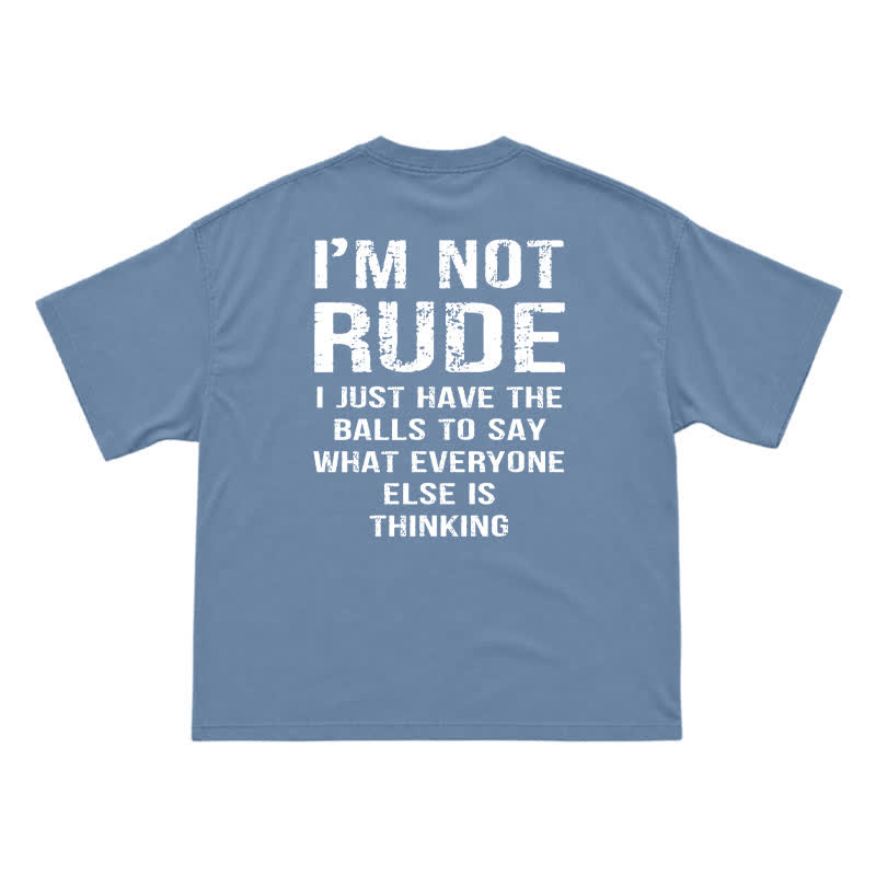 🔥 I'm Not Rude Funny Men's T-Shirt – Bold Attitude Graphic Tee for Sarcastic Guys - Dusty Blue - US16-18(2XL) - image 4