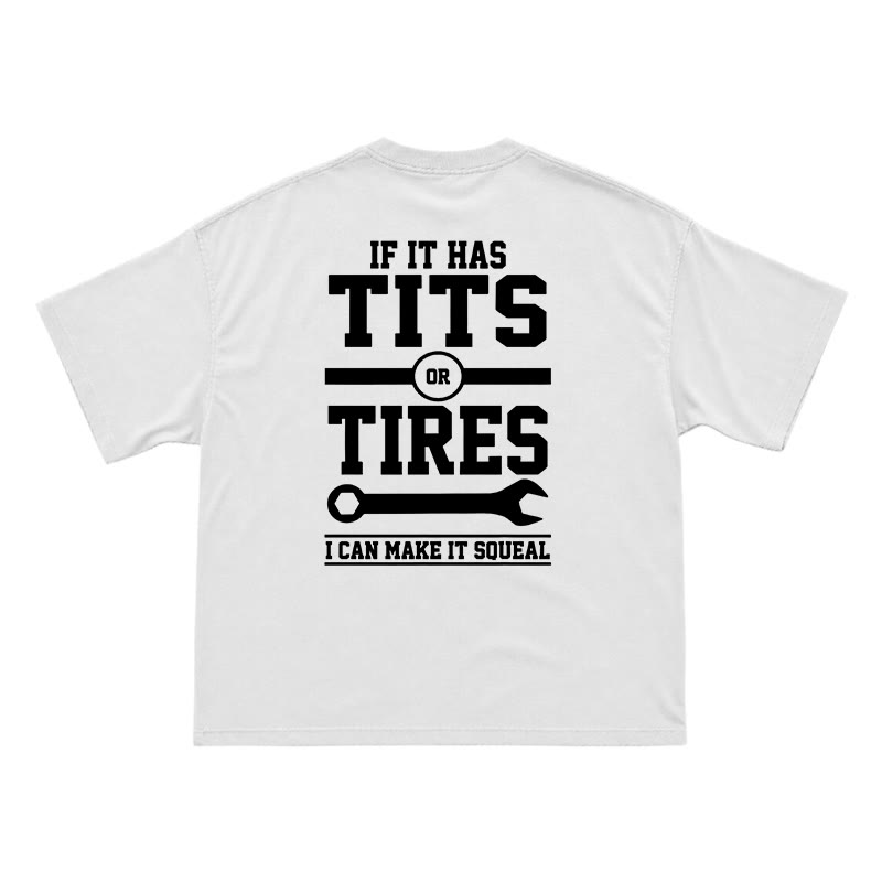 Workwear Inspired Mechanic Humor Oversized Back Graphic T-Shirt - White - US16-18(2XL) - image 2