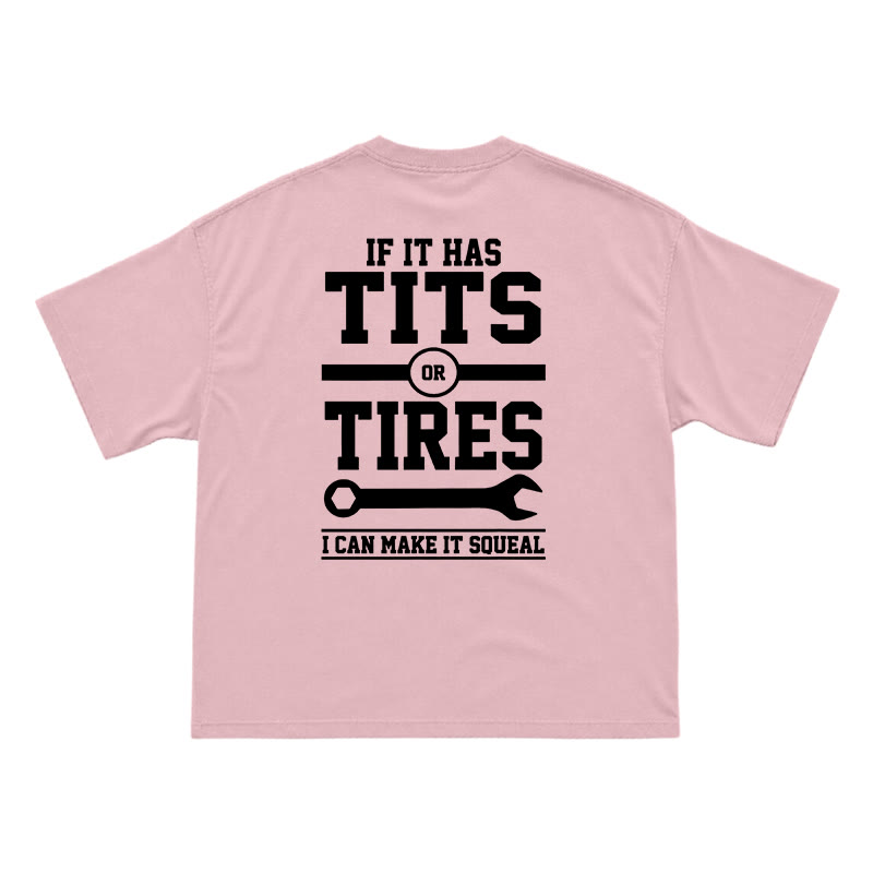 Workwear Inspired Mechanic Humor Oversized Back Graphic T-Shirt - Pink - US16-18(2XL) - image 7