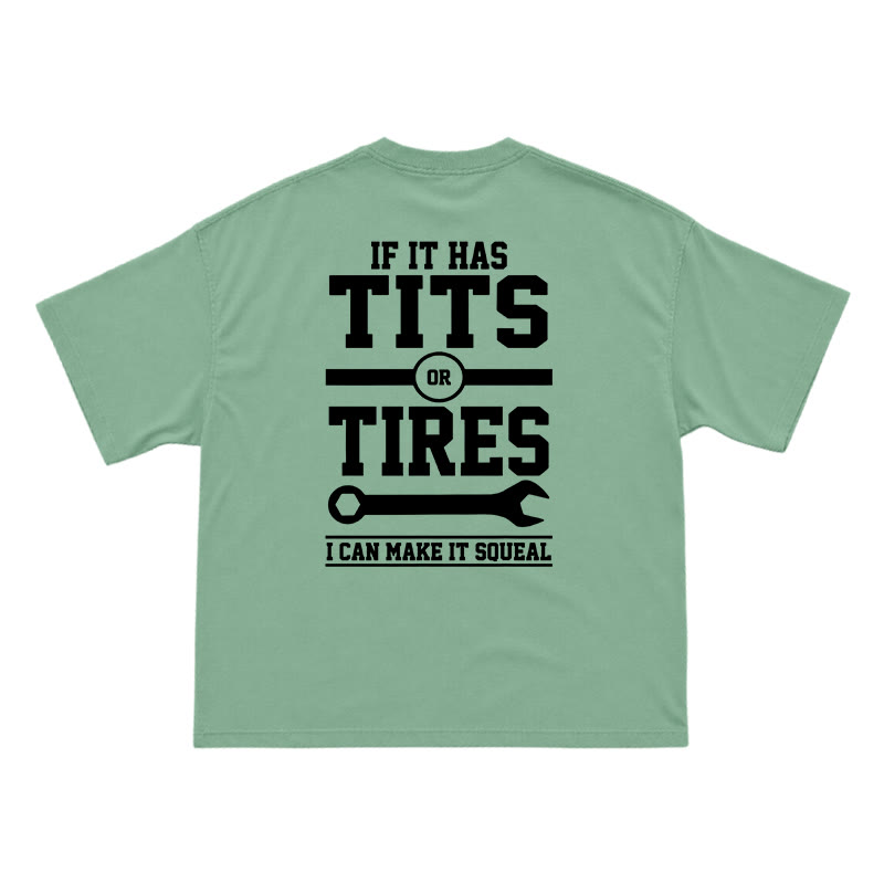 Workwear Inspired Mechanic Humor Oversized Back Graphic T-Shirt - Light Green - US16-18(2XL) - image 6