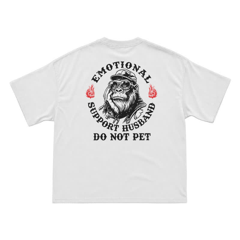 Emotional Support Husband Funny T-Shirt for Men - White - US16-18(2XL) - image 2