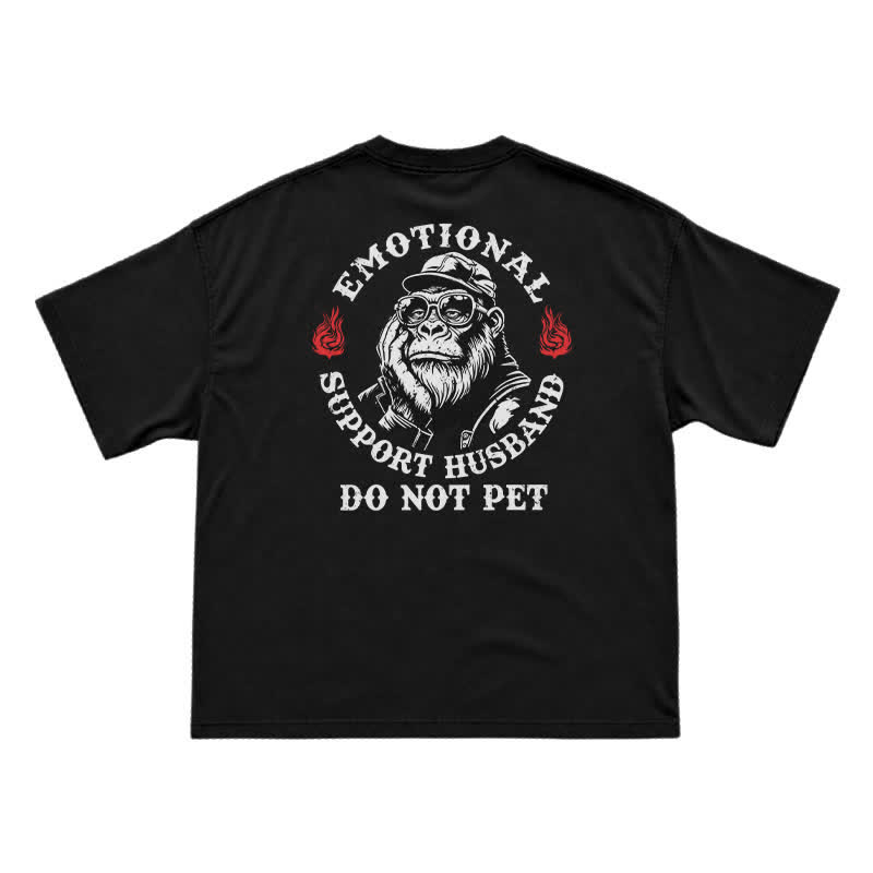 Emotional Support Husband Funny T-Shirt for Men - Black - US16-18(2XL) - image 1