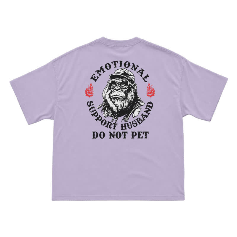 Emotional Support Husband Funny T-Shirt for Men - Purple - US16-18(2XL) - image 5