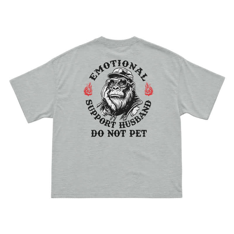Emotional Support Husband Funny T-Shirt for Men - Grey - US16-18(2XL) - image 8