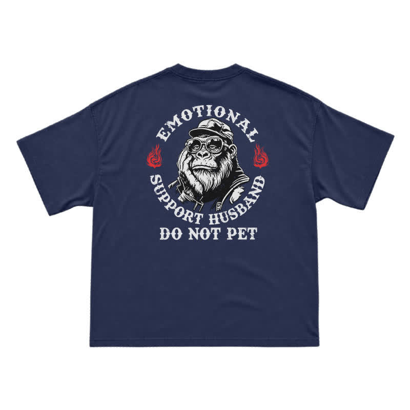 Emotional Support Husband Funny T-Shirt for Men - Navy Blue - US16-18(2XL) - image 7