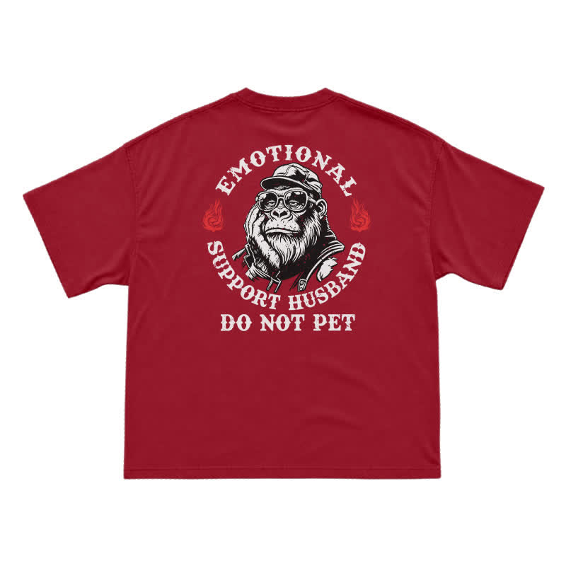 Emotional Support Husband Funny T-Shirt for Men - Red - US16-18(2XL) - image 14