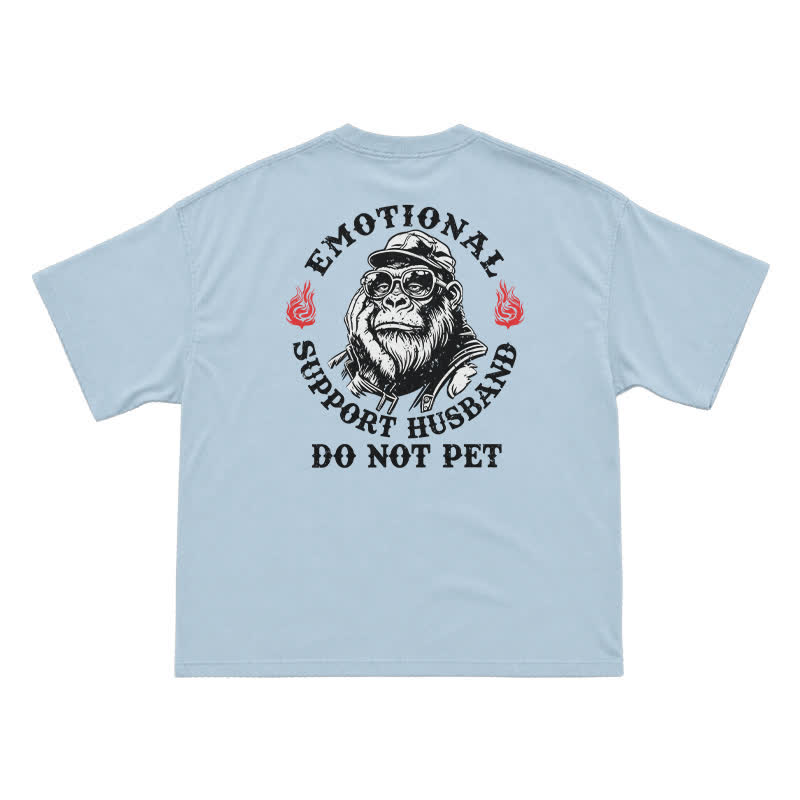 Emotional Support Husband Funny T-Shirt for Men - Light Blue - US16-18(2XL) - image 3