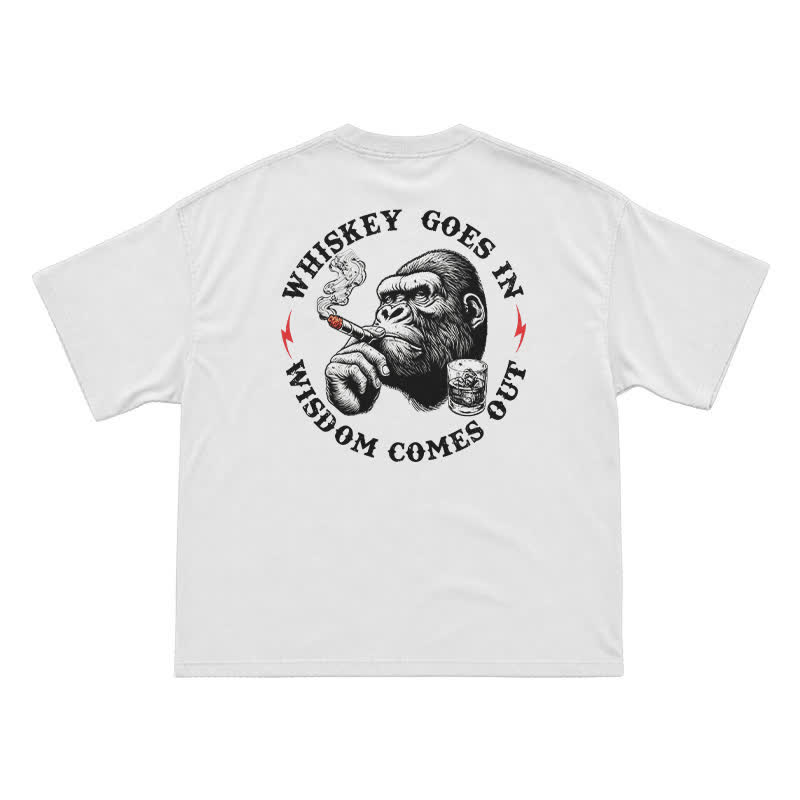 Whiskey Goes In Wisdom Comes Out Funny T-Shirt for Men - White - US16-18(2XL) - image 2