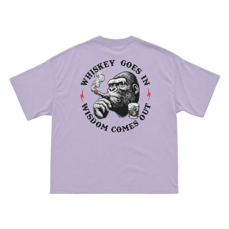 Whiskey Goes In Wisdom Comes Out Funny T-Shirt for Men - Purple - US16-18(2XL) - image 3