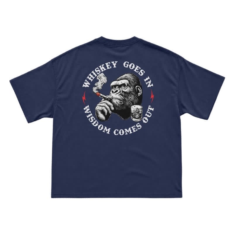 Whiskey Goes In Wisdom Comes Out Funny T-Shirt for Men - Navy Blue - US16-18(2XL) - image 13