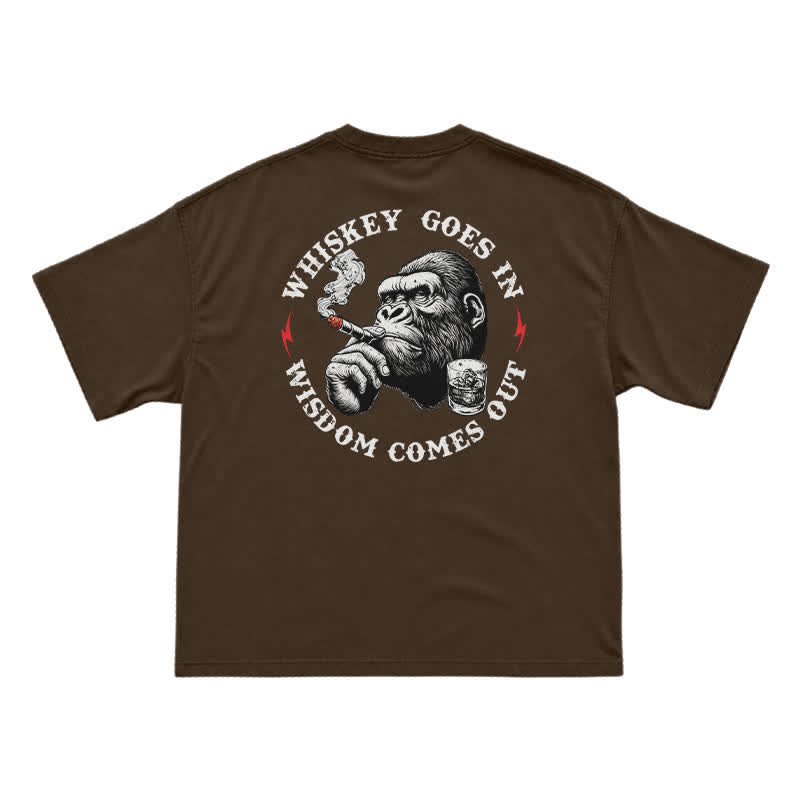 Whiskey Goes In Wisdom Comes Out Funny T-Shirt for Men - Coffee - US16-18(2XL) - image 9