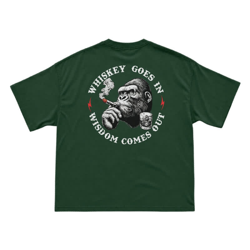 Whiskey Goes In Wisdom Comes Out Funny T-Shirt for Men - Green - US16-18(2XL) - image 15
