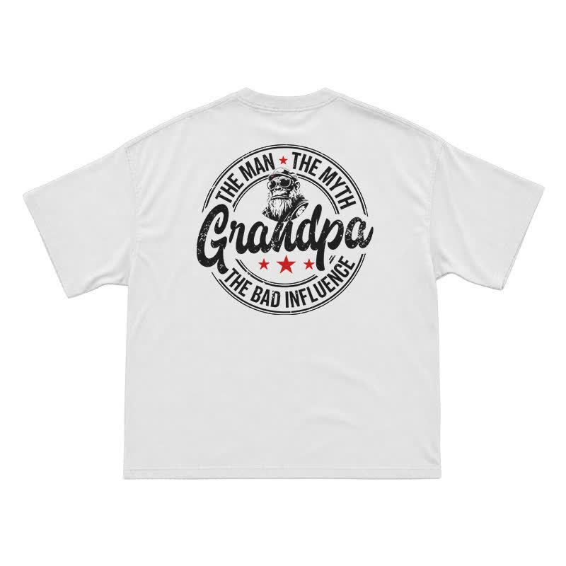 The Man The Myth Grandpa Funny Graphic T-Shirt for Men | Grandpa Humor Tee - White - US16-18(2XL) - image 2