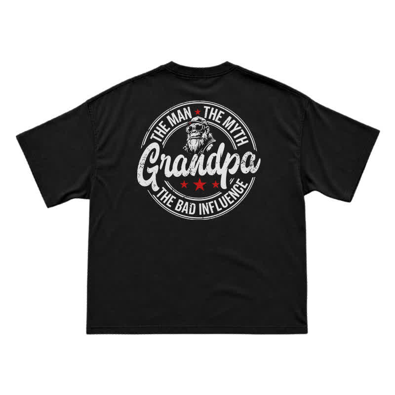 The Man The Myth Grandpa Funny Graphic T-Shirt for Men | Grandpa Humor Tee - Black - US16-18(2XL) - image 1