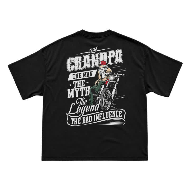 Grandpa The Legend Biker T-Shirt – Vintage Motorcycle Graphic Tee For Men - Black - US16-18(2XL) - image 1