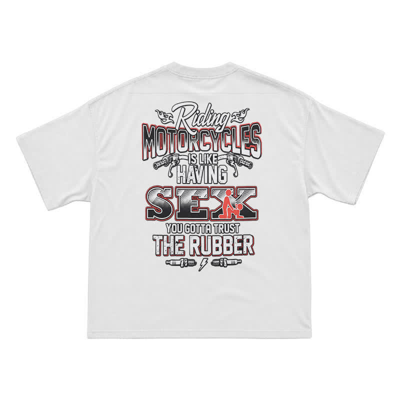 Born To Ride Motorcycle T-Shirt – Funny Biker Gift For Men - White - US16-18(2XL) - image 2