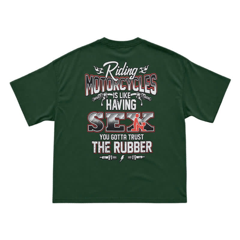 Born To Ride Motorcycle T-Shirt – Funny Biker Gift For Men - Green - US16-18(2XL) - image 3