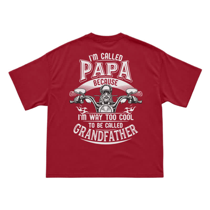 I'm Called Papa Because I'm Too Cool – Funny Grandpa Motorcycle T-Shirt - Red - US16-18(2XL) - image 15