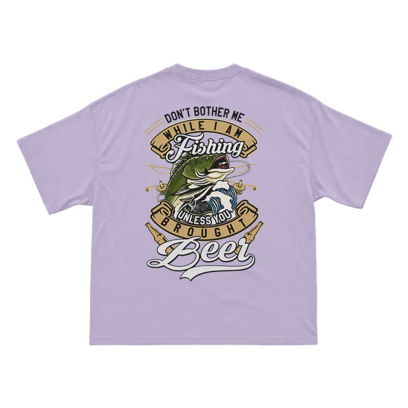 Retro Bass and Bottle Back Print Boxy T-Shirt - Purple - US16-18(2XL) - image 5