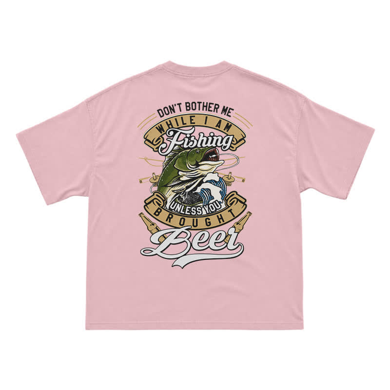 Retro Bass and Bottle Back Print Boxy T-Shirt - Pink - US16-18(2XL) - image 3