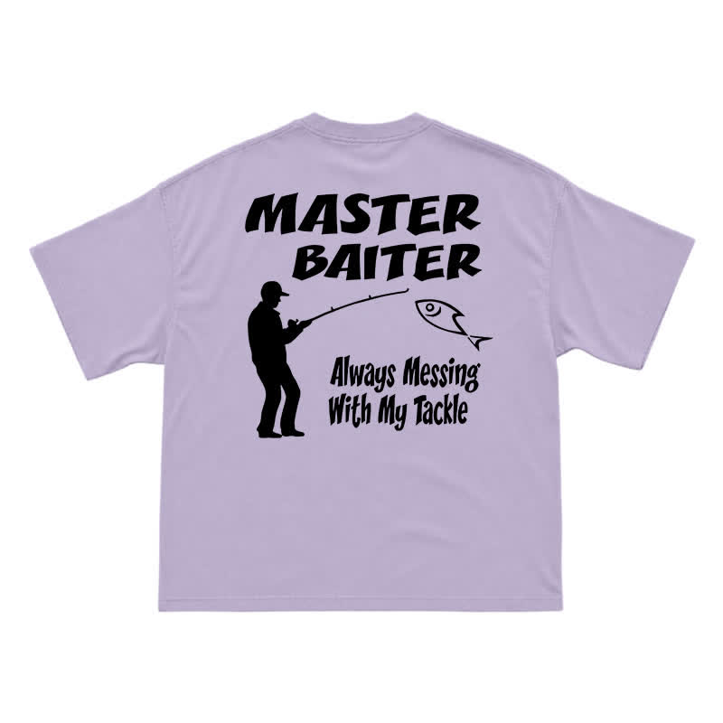 Funny Fishing Slogan Relaxed Fit Back Print T-Shirt - Purple - US16-18(2XL) - image 9