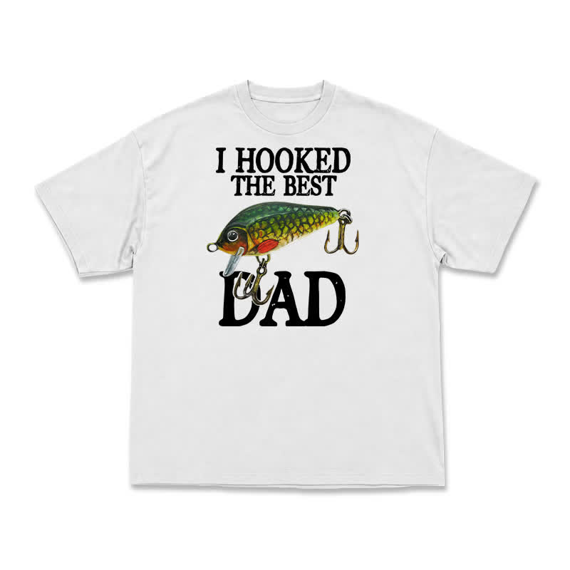 Vintage Inspired Best Dad Fishing Graphic T-Shirt - White - US16-18(2XL) - image 2