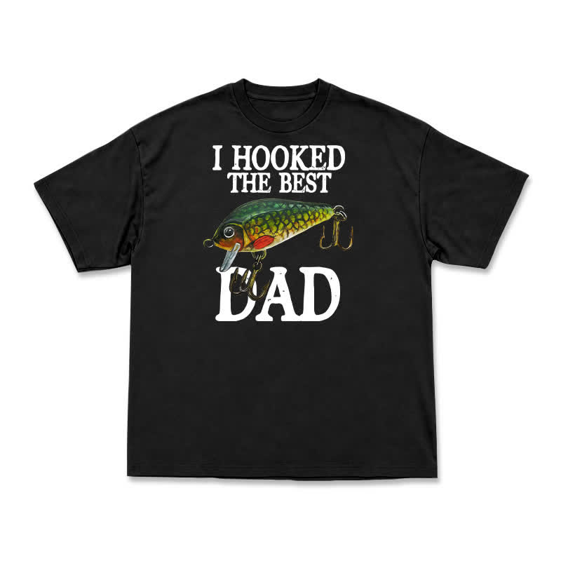 Vintage Inspired Best Dad Fishing Graphic T-Shirt - Black - US16-18(2XL) - image 1
