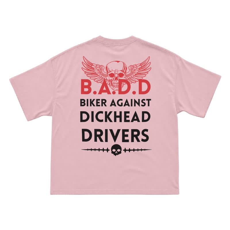 Biker Against Dickhead Drivers Statement Graphic T-Shirt - Pink - US16-18(2XL) - image 9