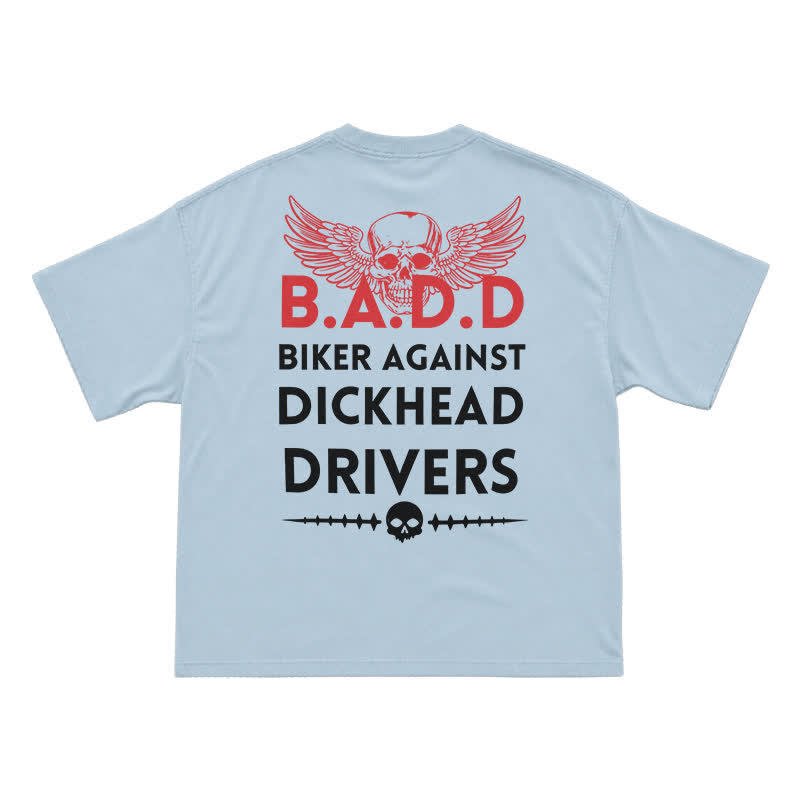 Biker Against Dickhead Drivers Statement Graphic T-Shirt - Light Blue - US16-18(2XL) - image 10