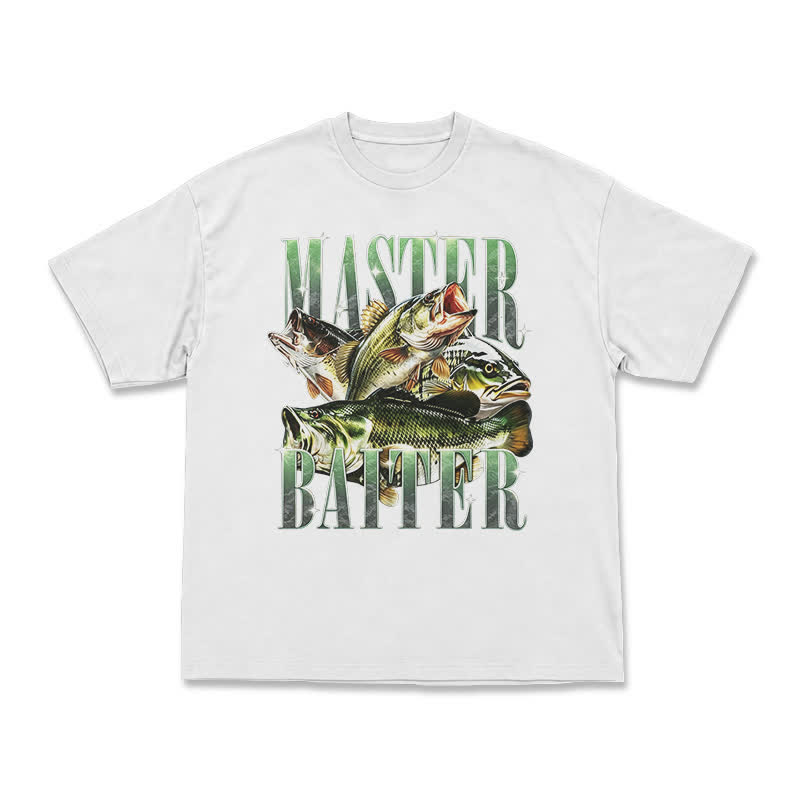 Master Baiter Bass Fishing Fisher T-Shirt - White - US16-18(2XL) - image 2