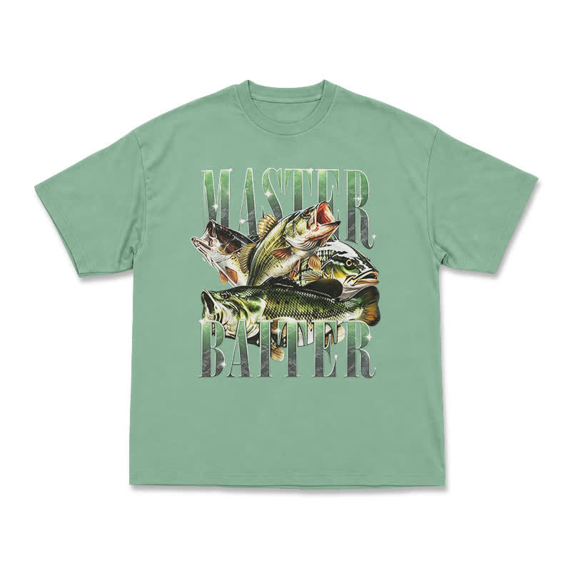 Master Baiter Bass Fishing Fisher T-Shirt - Light Green - US16-18(2XL) - image 3