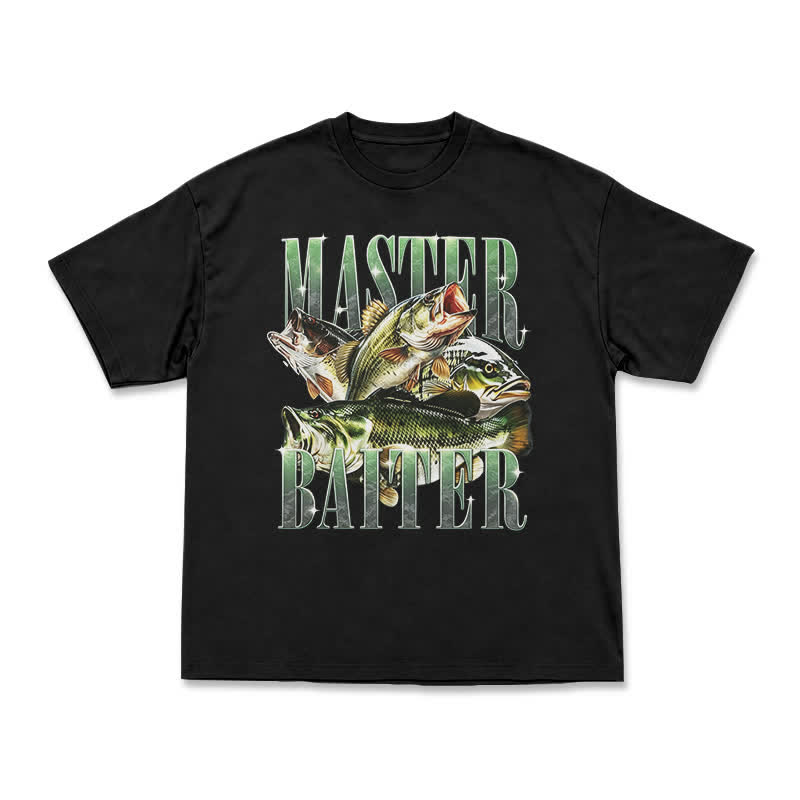 Master Baiter Bass Fishing Fisher T-Shirt - Black - US16-18(2XL) - image 1