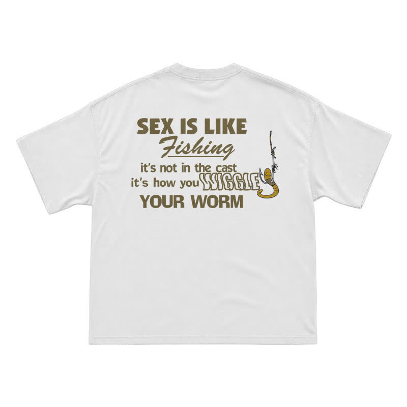 Wiggle Your Worm Graphic Oversized Short Sleeve T-Shirt - White - US16-18(2XL) - image 2