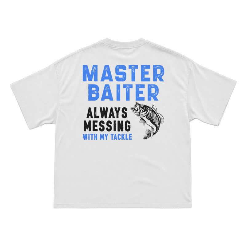 Master Baiter Novelty Back Graphic Relaxed Fit T-Shirt - White - US16-18(2XL) - image 2